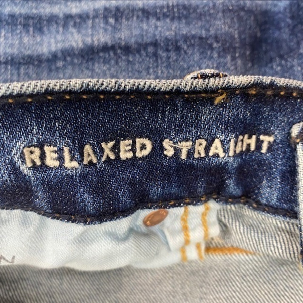 American Eagle Outfitters Flex Relaxed‎ Straight Jeans Mens W36xL27.5 Distressed - Picture 4 of 9